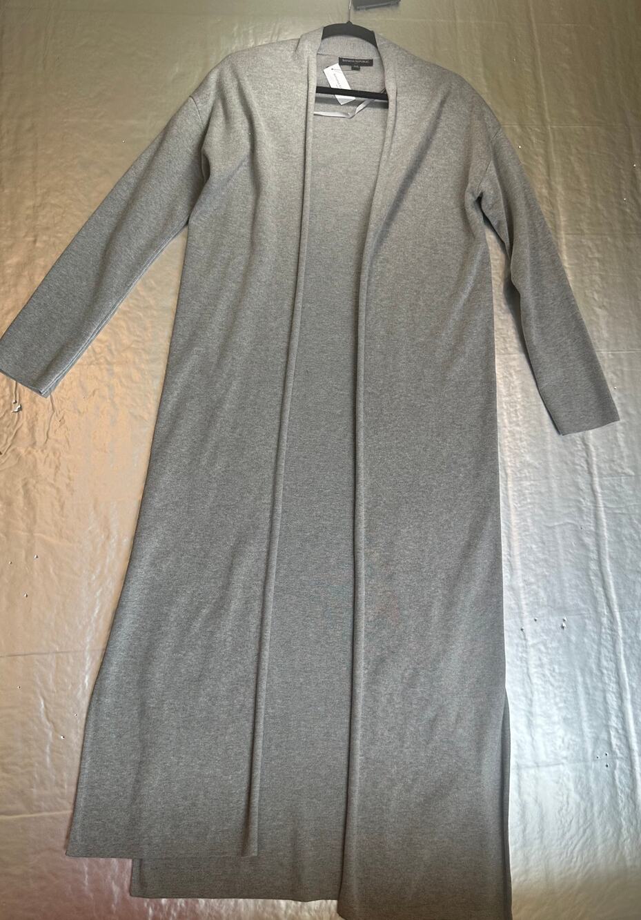 Banana Republic XS Gray Duster Cardigan Open Front Long Sleeve NWT